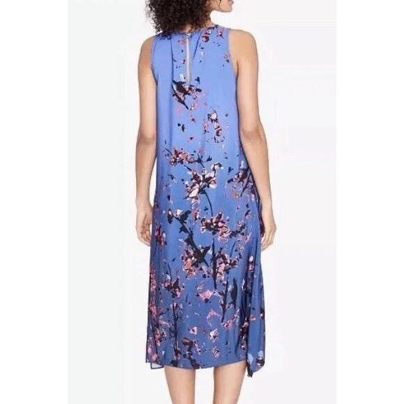 Rachel Roy Blue African Violet Floral Scarf Print Dress Womens Size 1X (125) - Picture 3 of 8